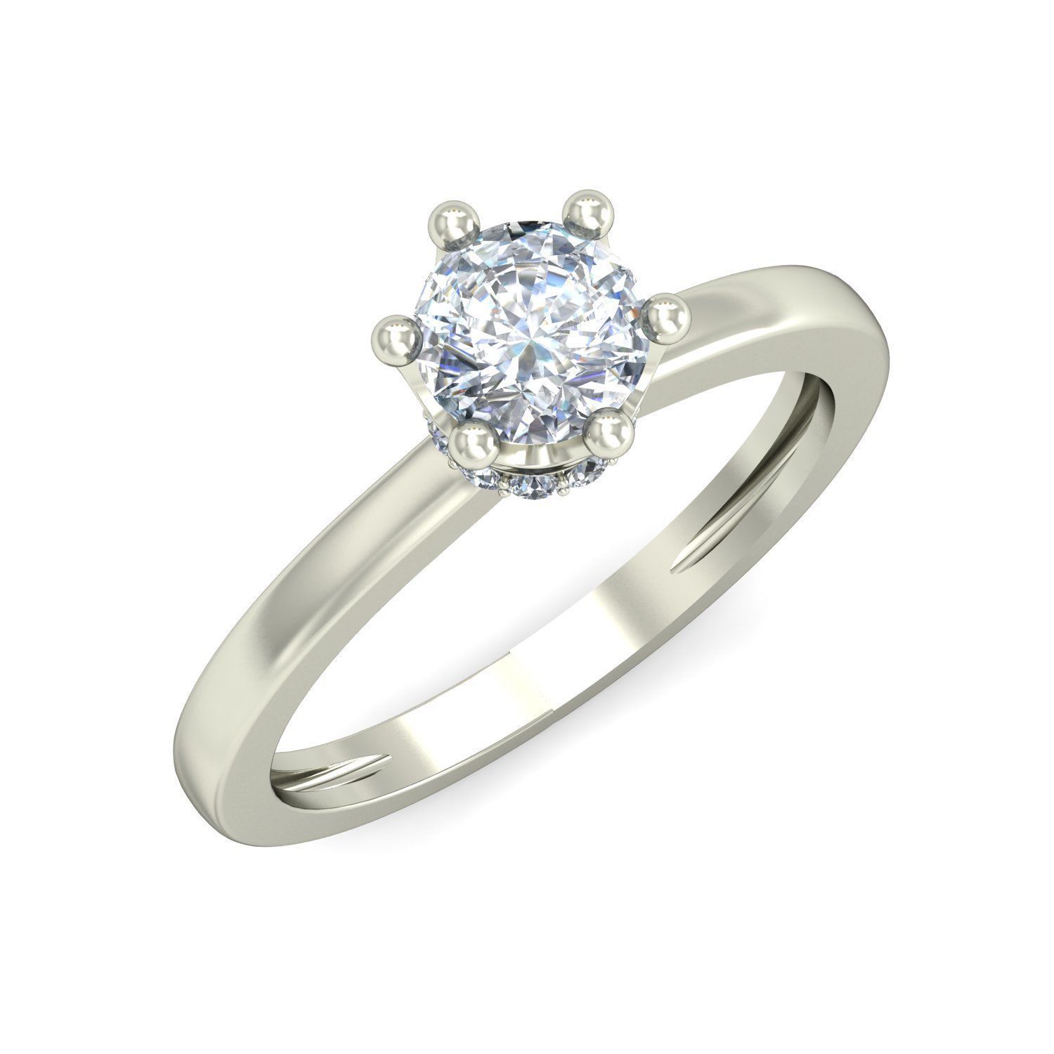 Diamond Engagement  ring 50 cad files  part 01 3D print model_28