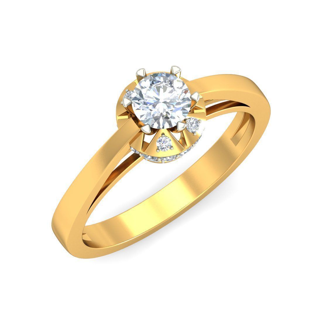 Diamond Engagement  ring 50 cad files  part 01 3D print model_13