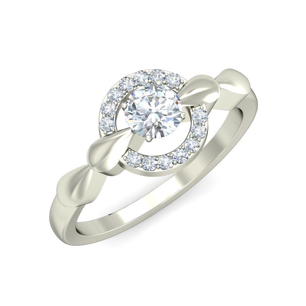 Diamond Engagement  ring 50 cad files  part 01 3D print model_44