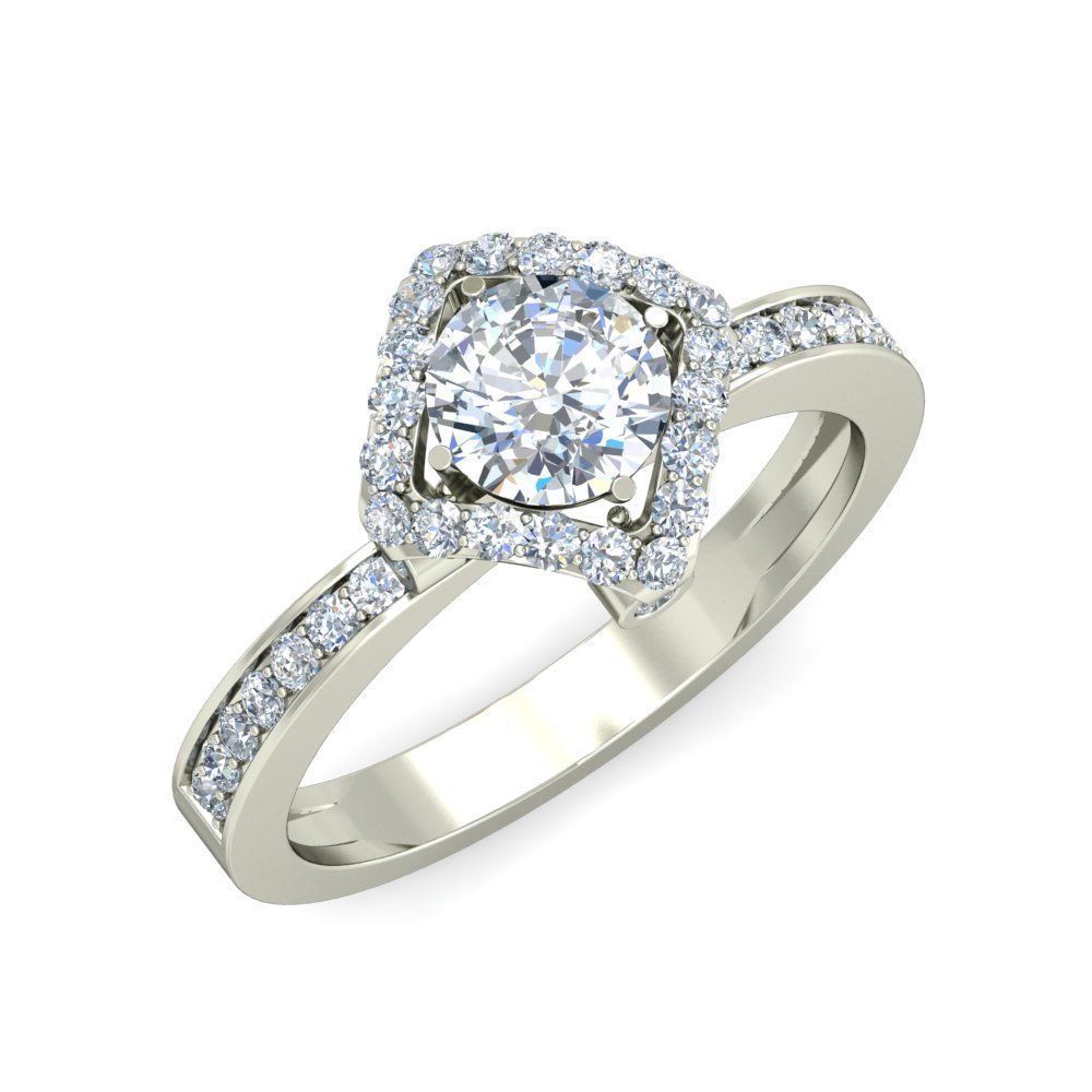 Diamond Engagement  ring 50 cad files   part 02 3D print model_25