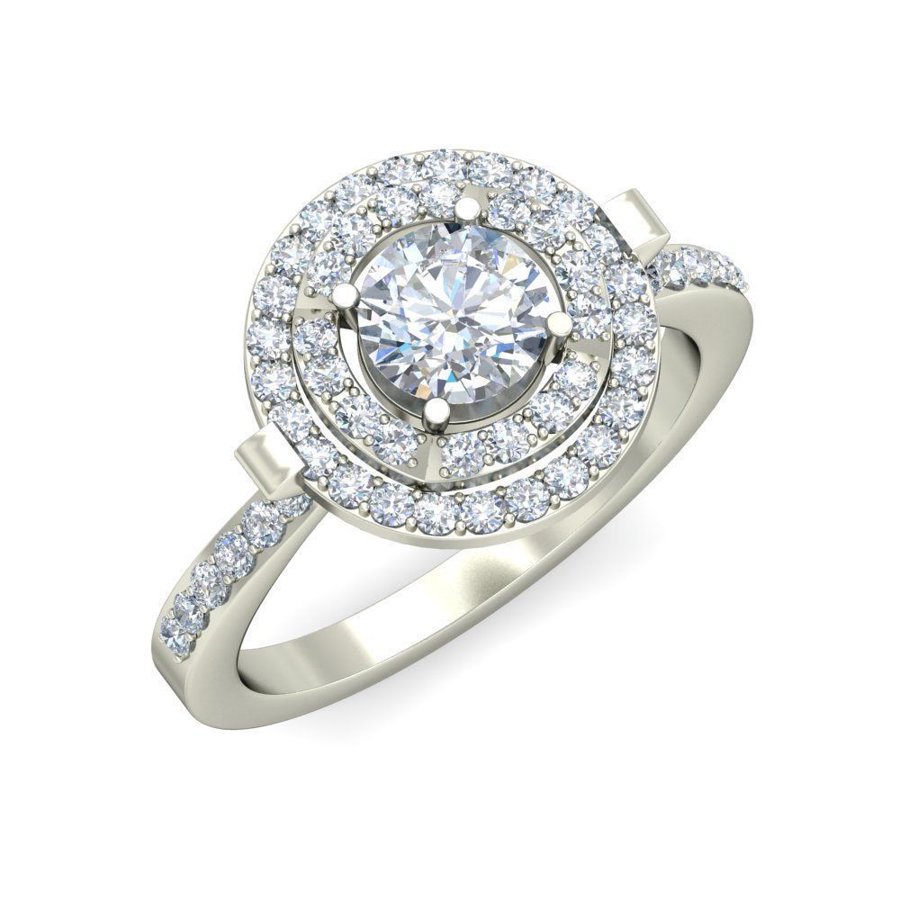 Diamond Engagement  ring 50 cad files   part 02 3D print model_12