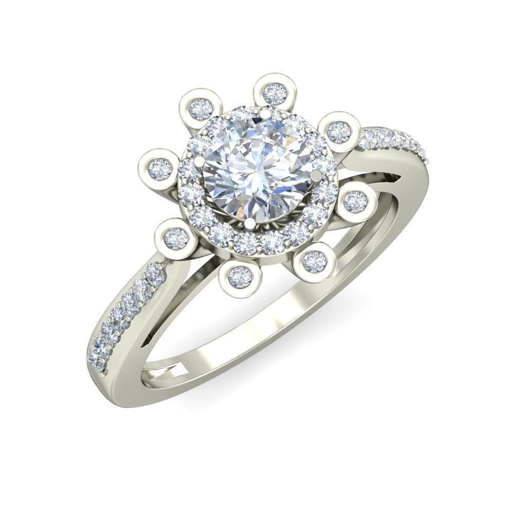 Diamond Engagement  ring 50 cad files   part 02 3D print model_2