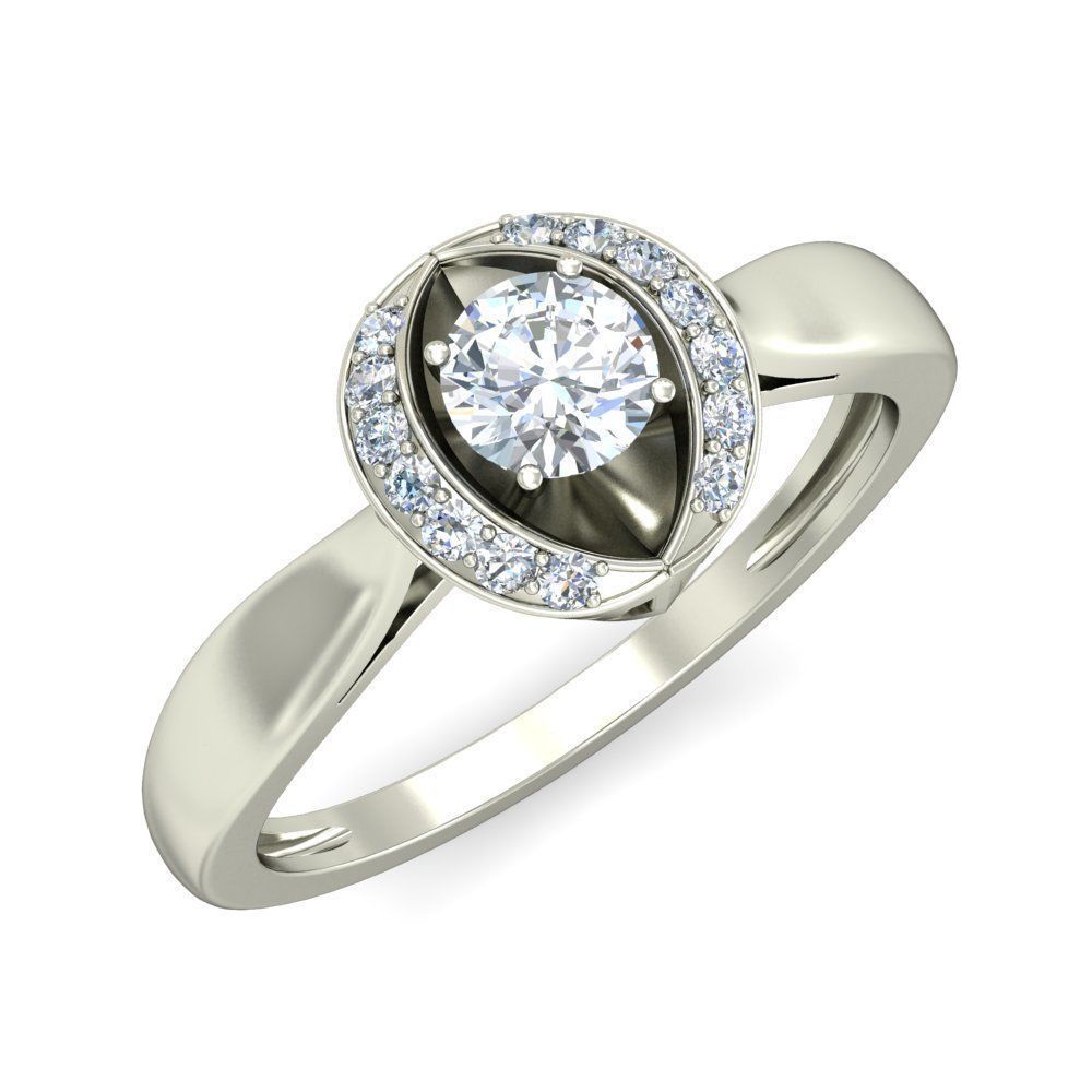 Diamond Engagement  ring 50 cad files   part 02 3D print model_20