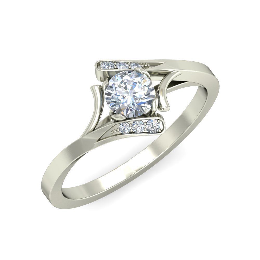 Diamond Engagement  ring 50 cad files   part 02 3D print model_47