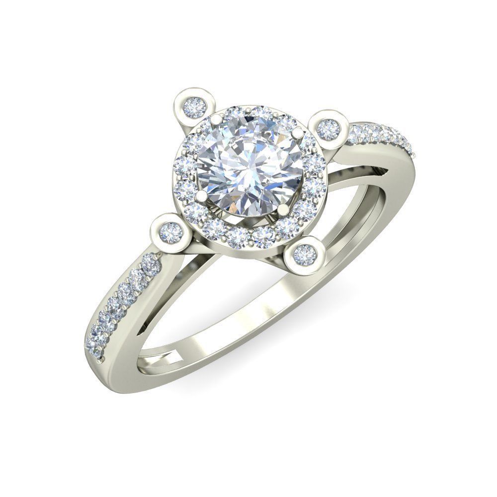 Diamond Engagement  ring 50 cad files   part 02 3D print model_4