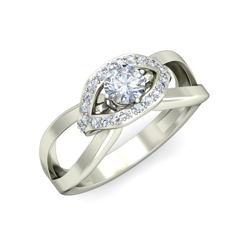 Diamond Engagement  ring 50 cad files   part 02 3D print model_10