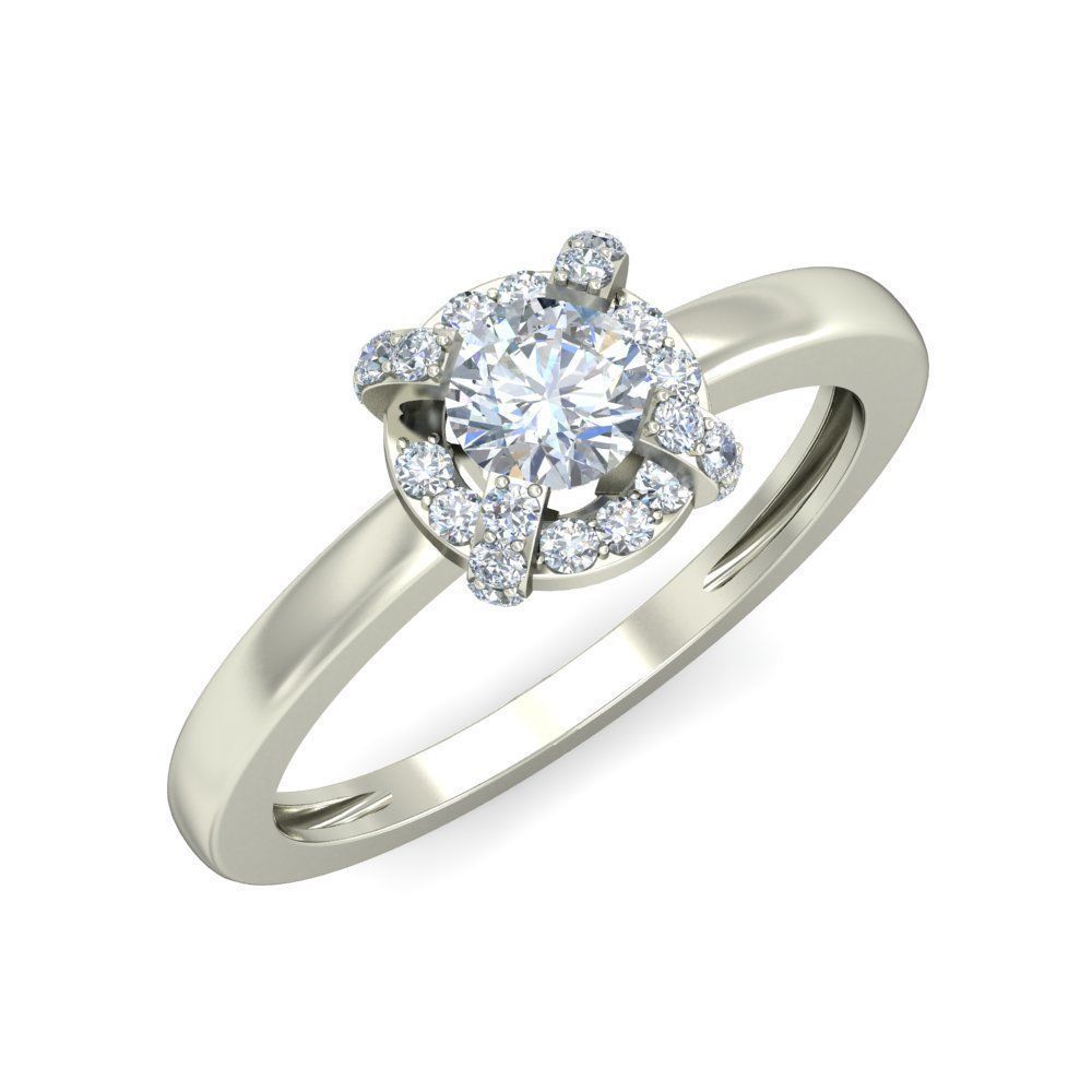 Diamond Engagement  ring 50 cad files   part 02 3D print model_16