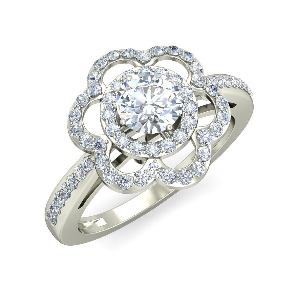 Diamond Engagement  ring 50 cad files   part 02 3D print model_40