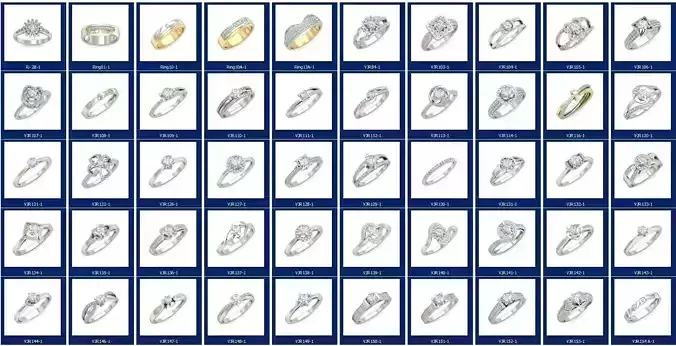 Diamond Engagement  ring 50 cad files   part 04 3D print model