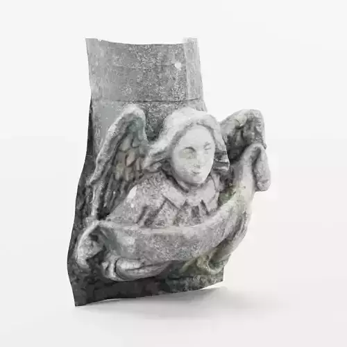 Stone Angel Statue - Church Doorway Ornament Photo-Scan Low-poly 3D model