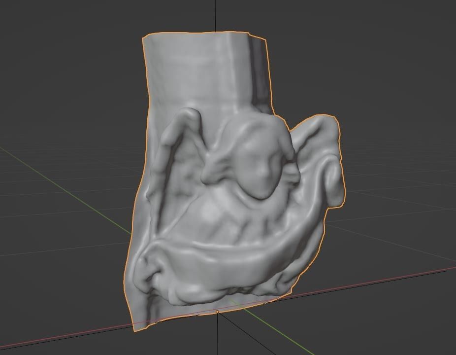 Stone Angel Statue - Church Doorway Ornament Photo-Scan Low-poly 3D model_3