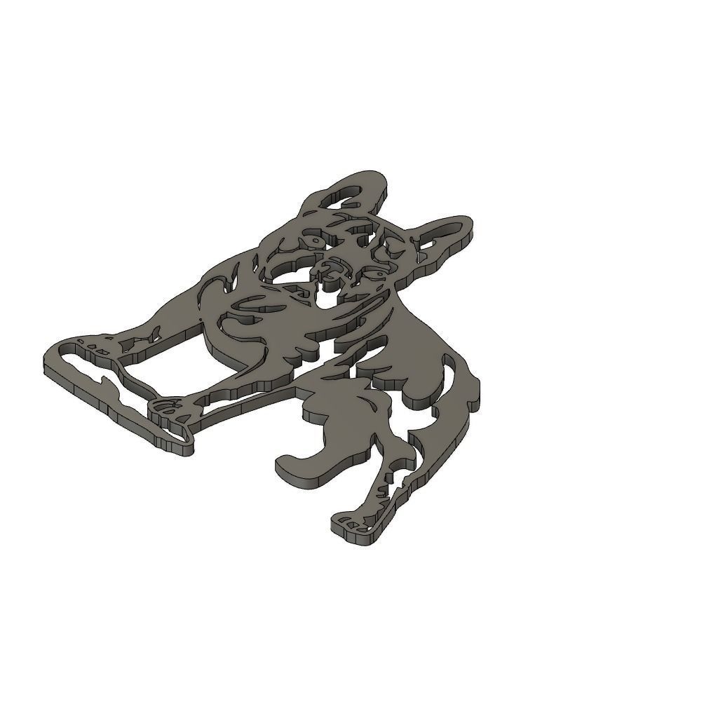 Bulldog Wall Decoration  3D print model_2