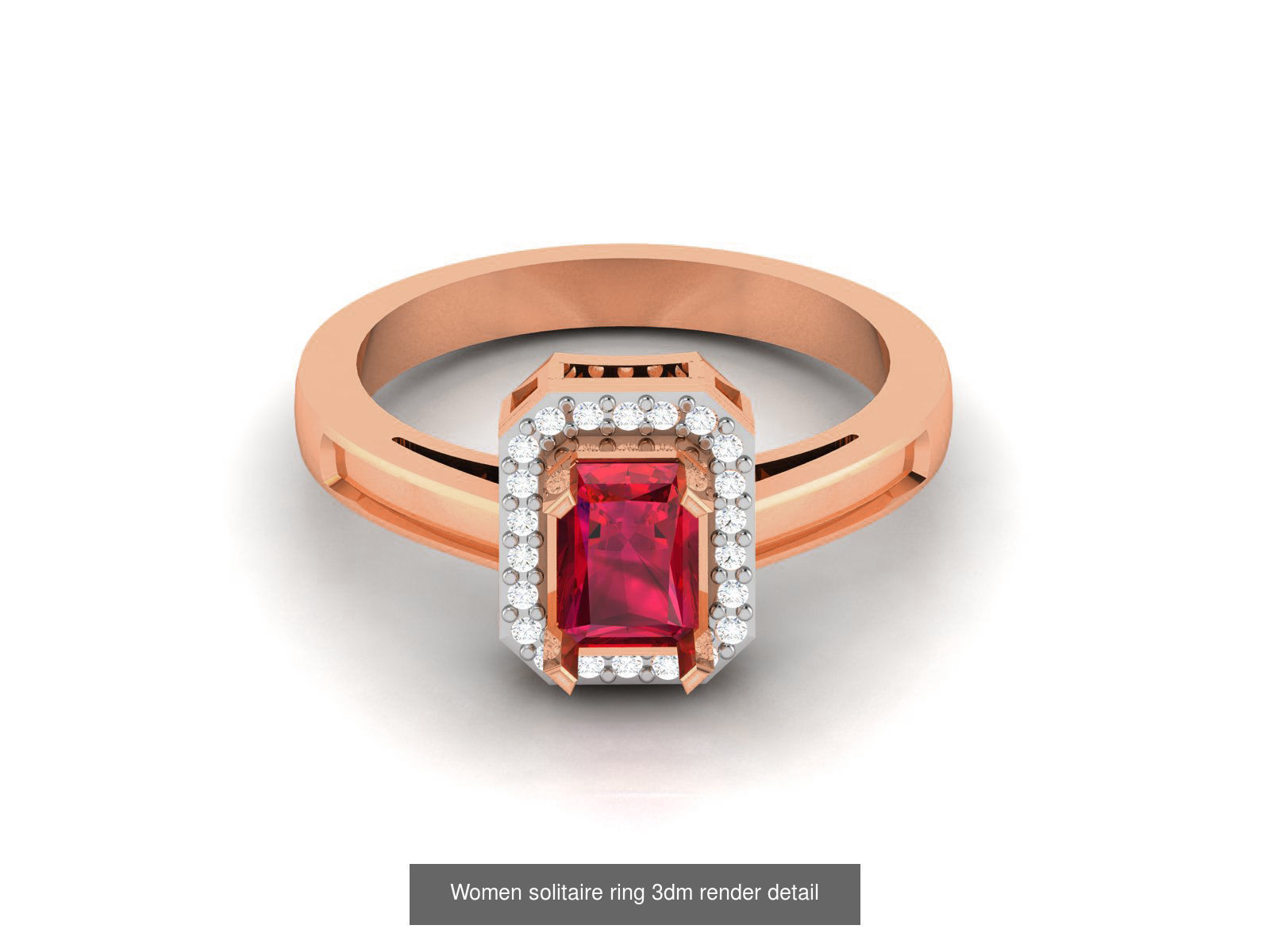 75 Ruby Diamond diamond ring 3dm renders details 3D Model Collection_26