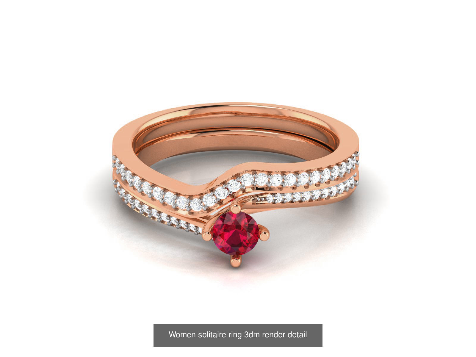75 Ruby Diamond diamond ring 3dm renders details 3D Model Collection_72