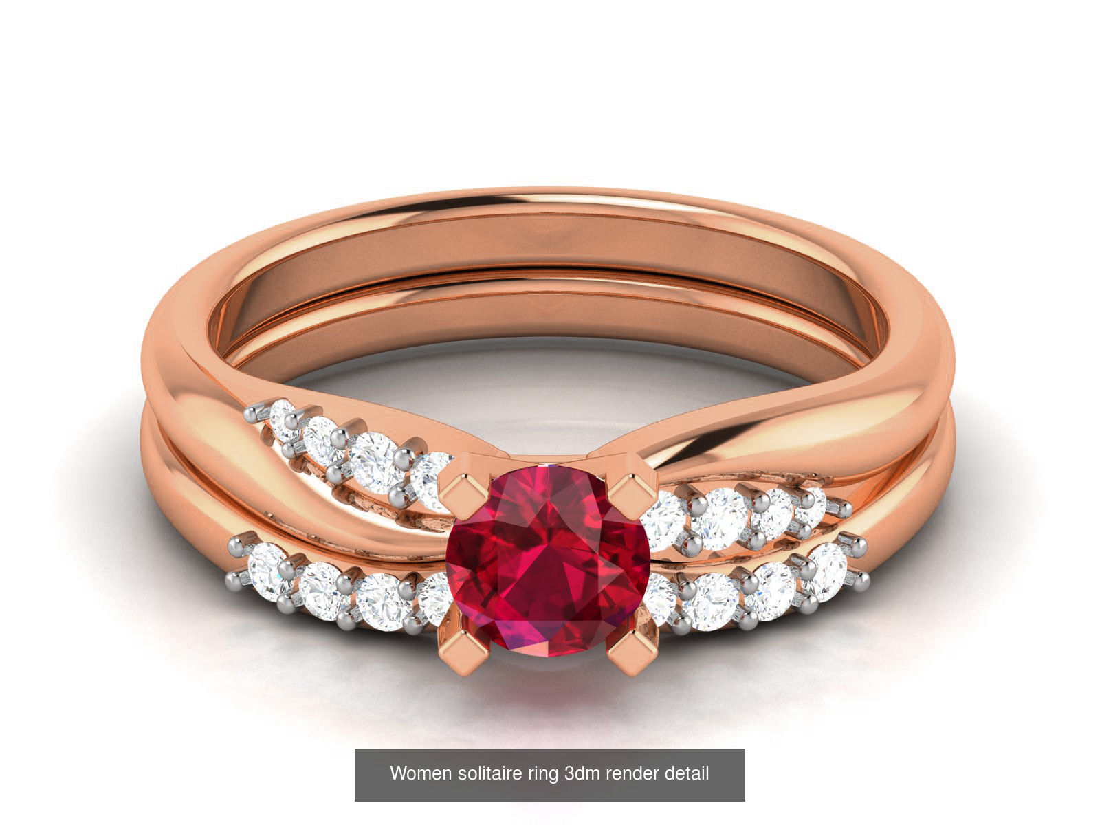75 Ruby Diamond diamond ring 3dm renders details 3D Model Collection_70