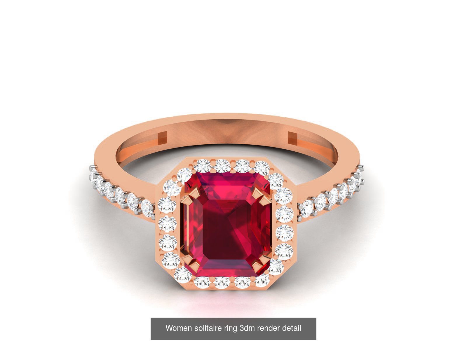 75 Ruby Diamond diamond ring 3dm renders details 3D Model Collection_50