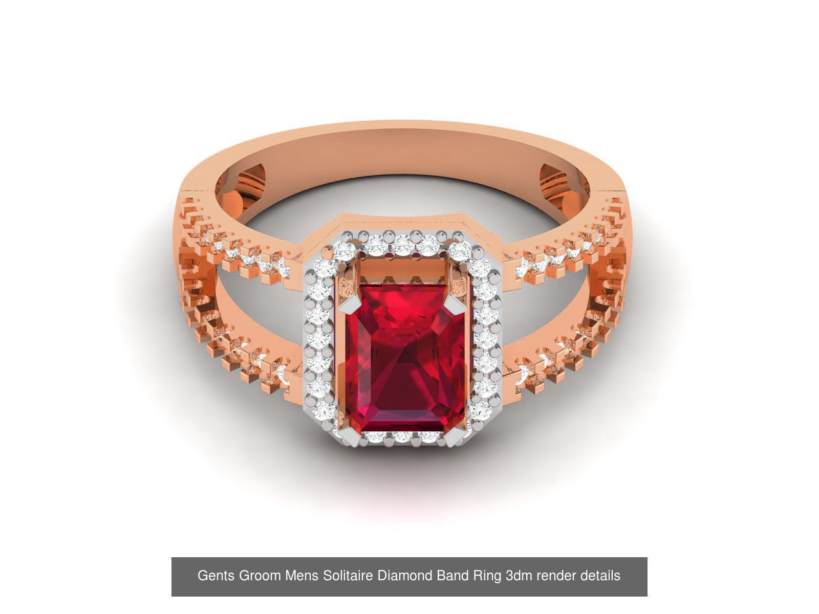 75 Ruby Diamond diamond ring 3dm renders details 3D Model Collection_25