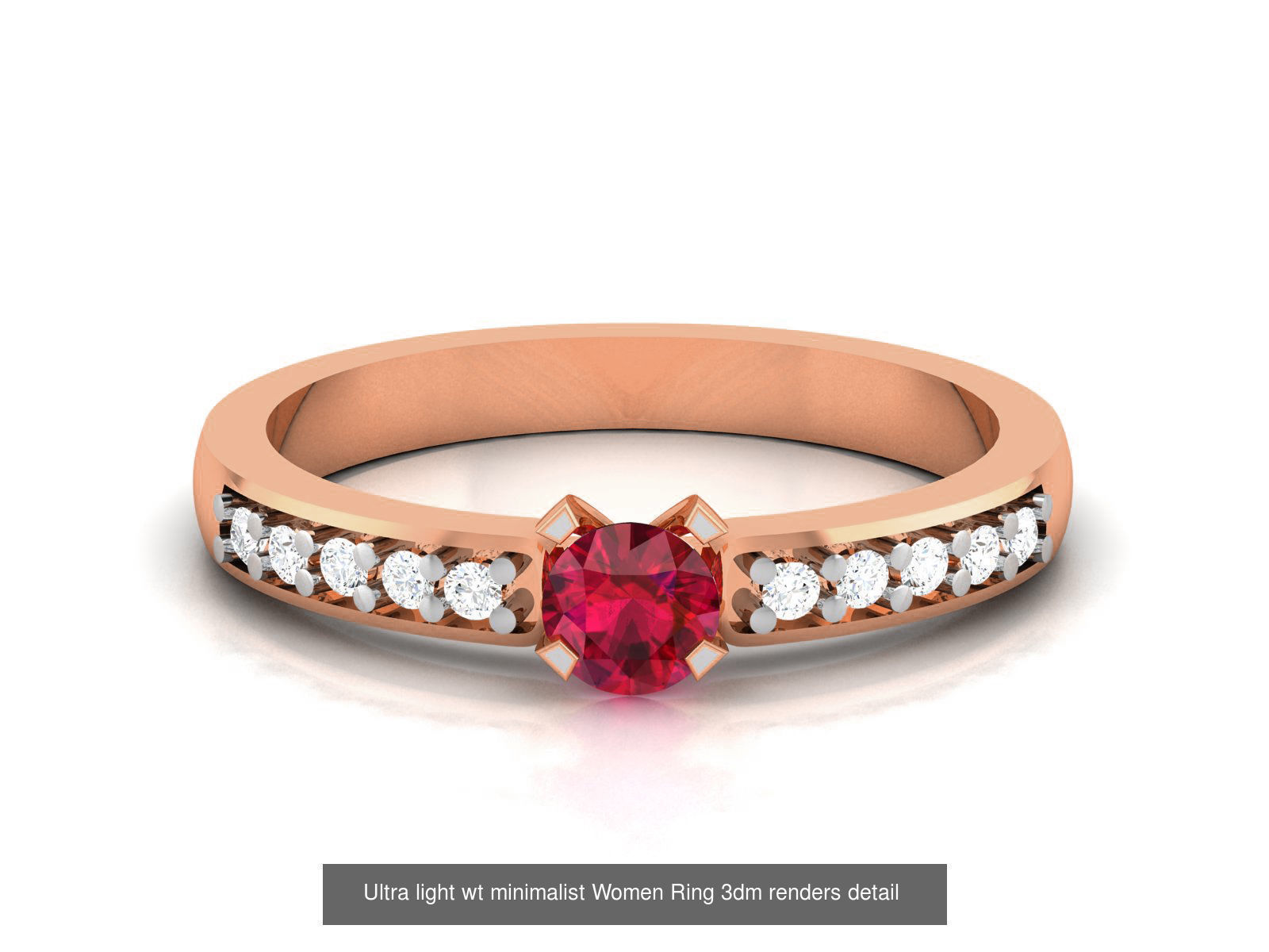 75 Ruby Diamond diamond ring 3dm renders details 3D Model Collection_48