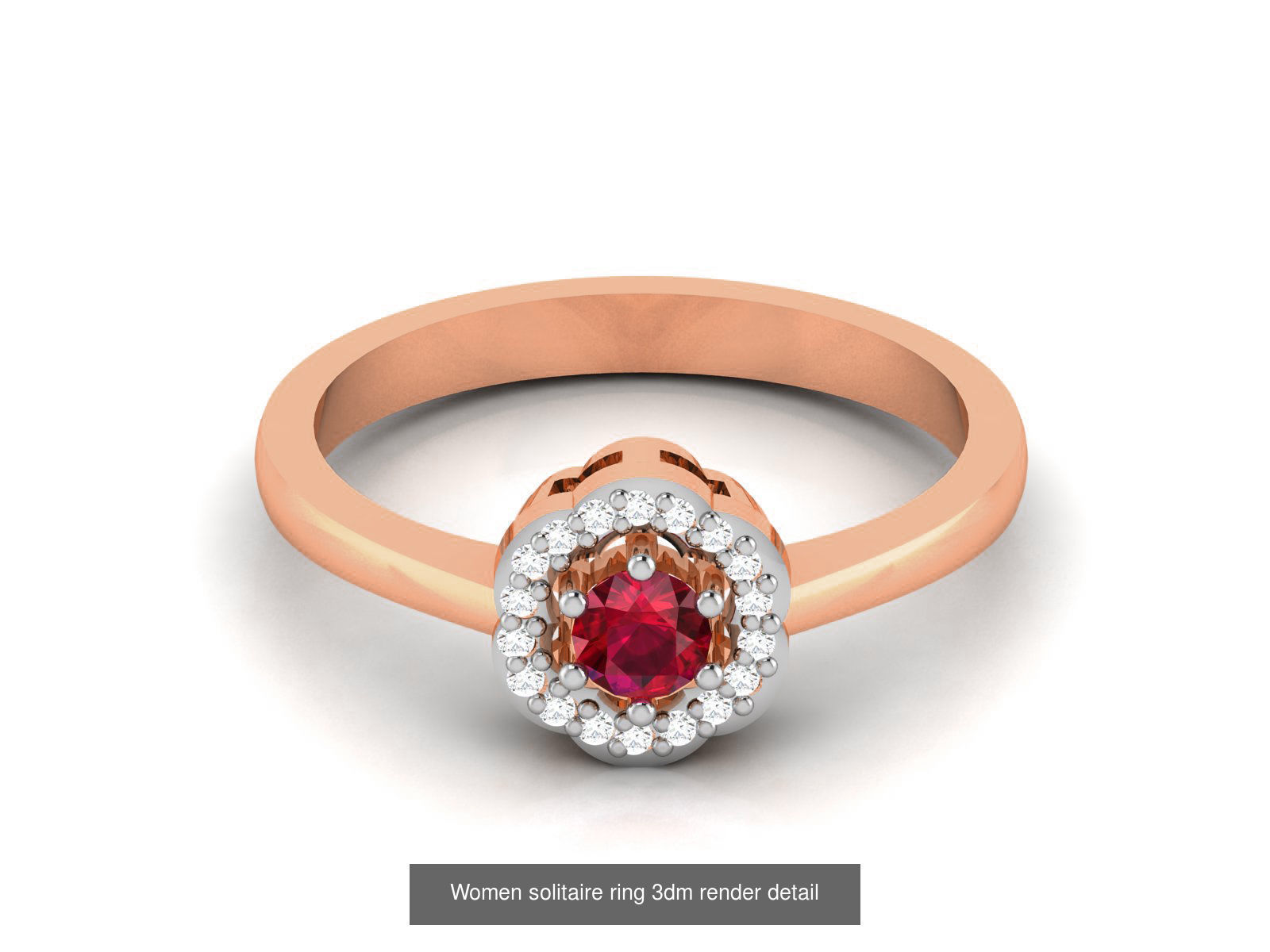 75 Ruby Diamond diamond ring 3dm renders details 3D Model Collection_20