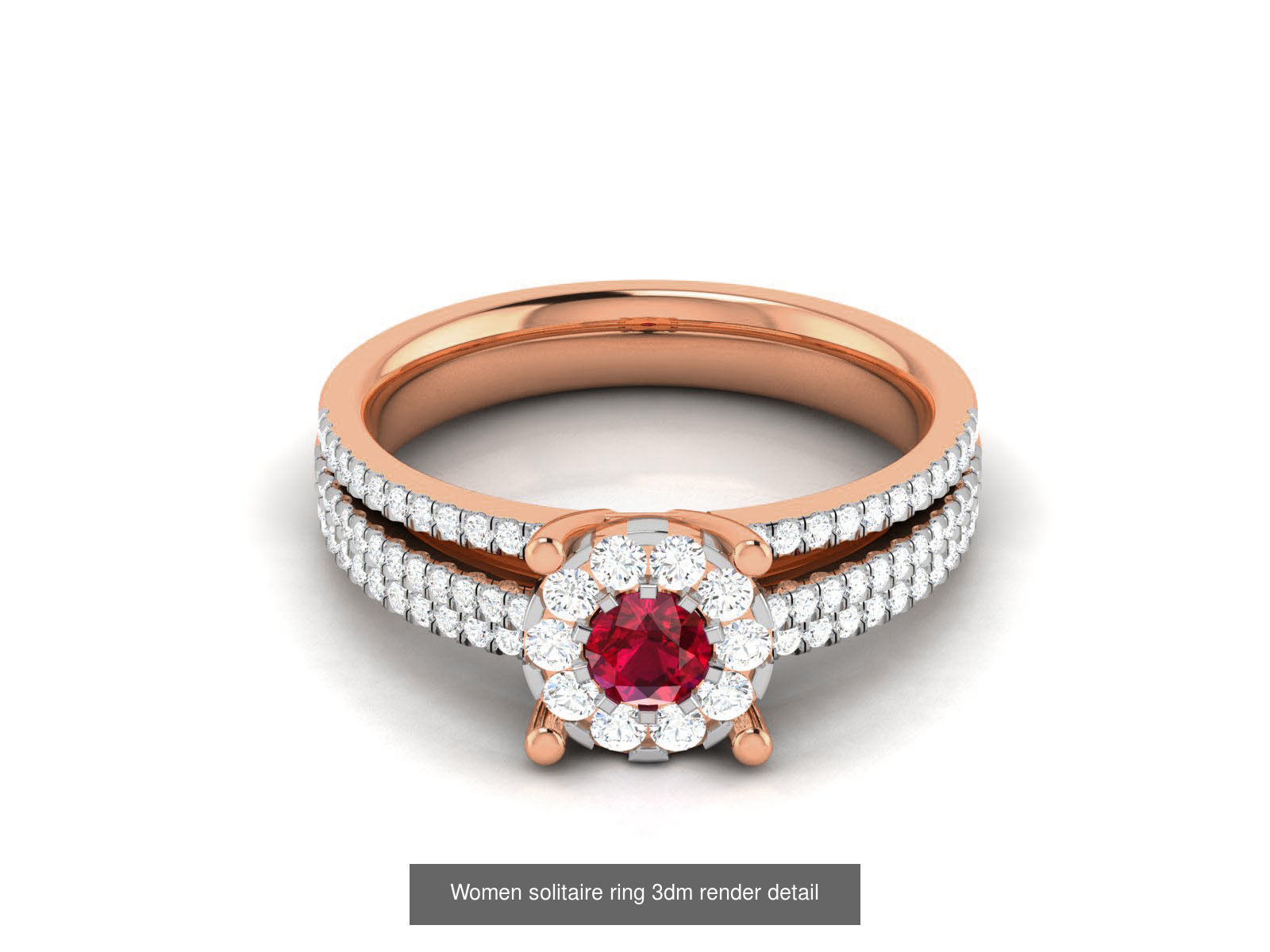 75 Ruby Diamond diamond ring 3dm renders details 3D Model Collection_77