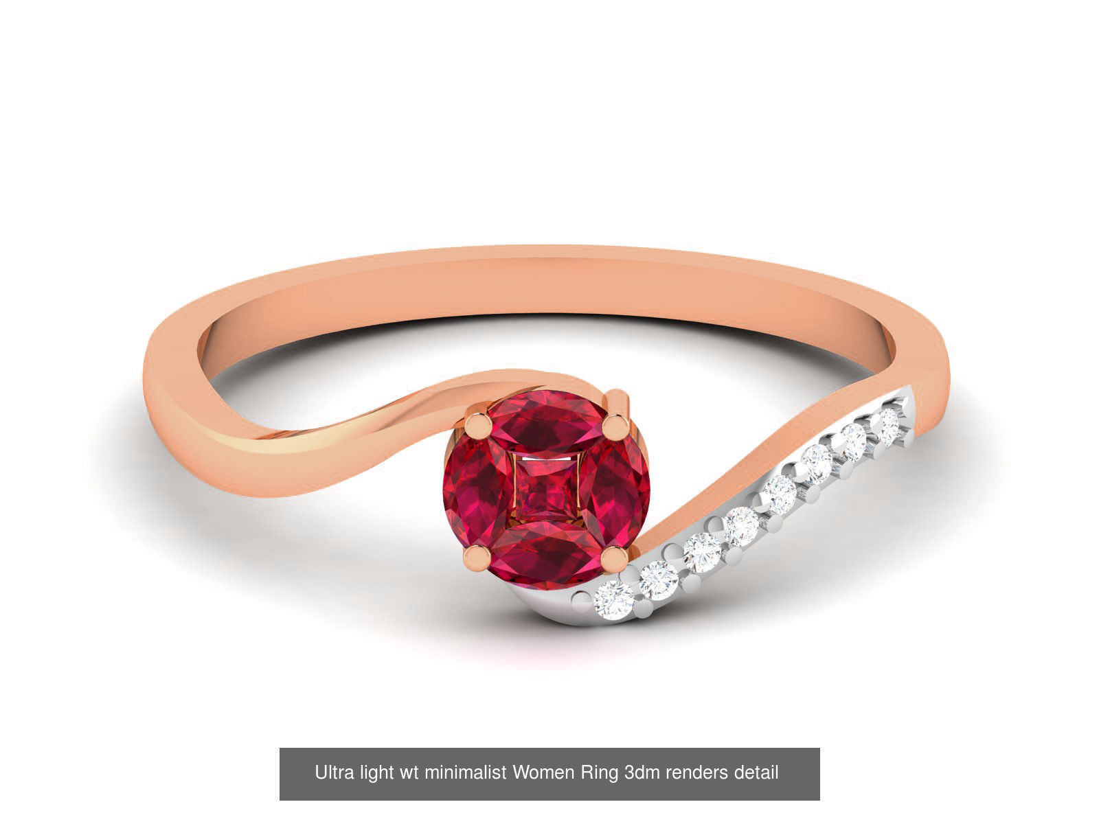 75 Ruby Diamond diamond ring 3dm renders details 3D Model Collection_39