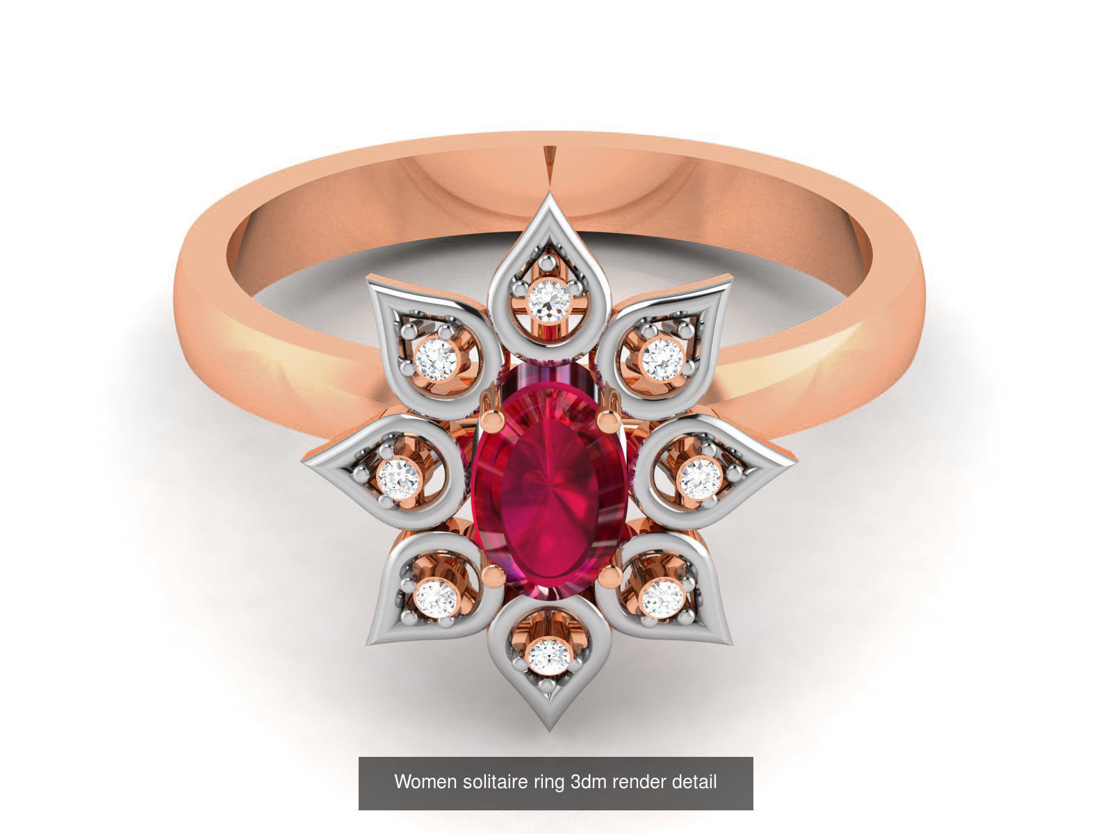 75 Ruby Diamond diamond ring 3dm renders details 3D Model Collection_14