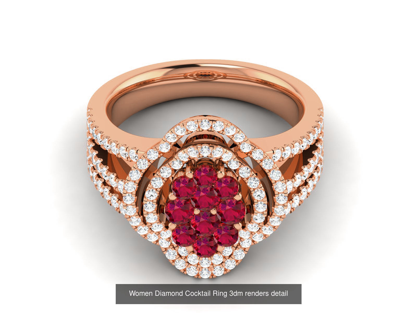 75 Ruby Diamond diamond ring 3dm renders details 3D Model Collection_79