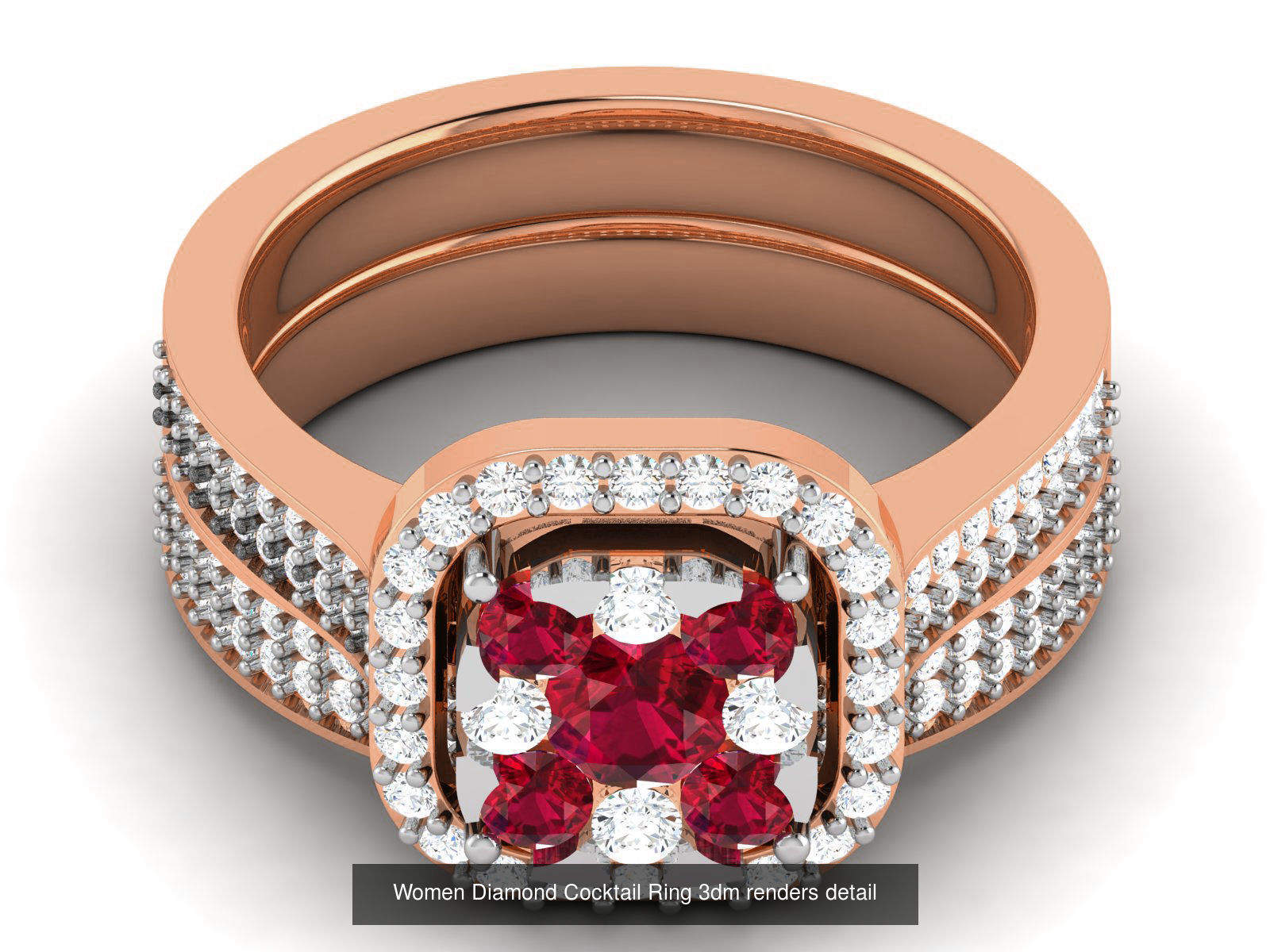 75 Ruby Diamond diamond ring 3dm renders details 3D Model Collection_68