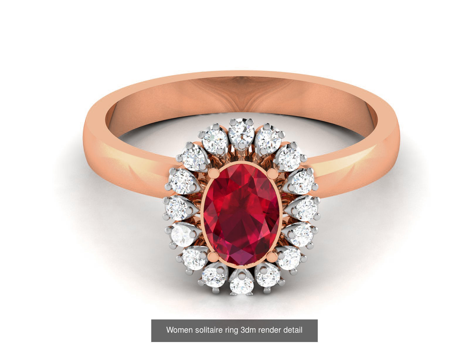 75 Ruby Diamond diamond ring 3dm renders details 3D Model Collection_16