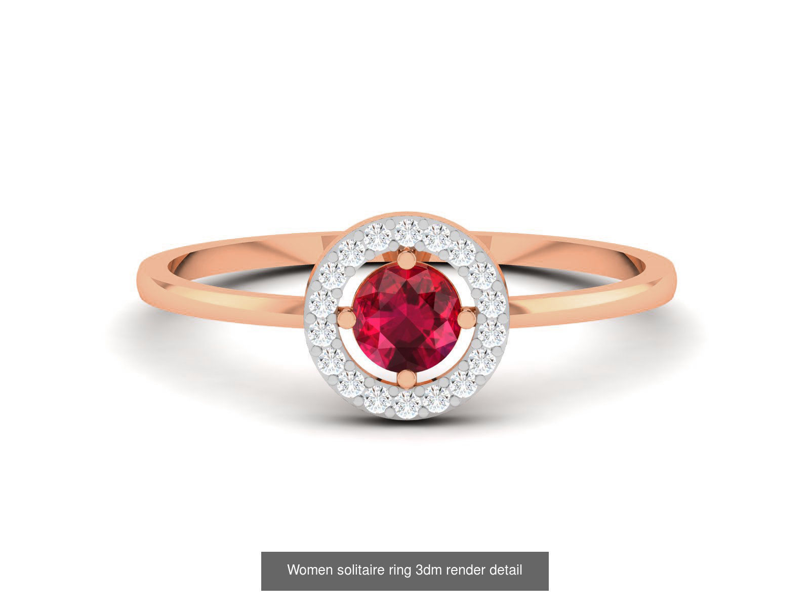 75 Ruby Diamond diamond ring 3dm renders details 3D Model Collection_36