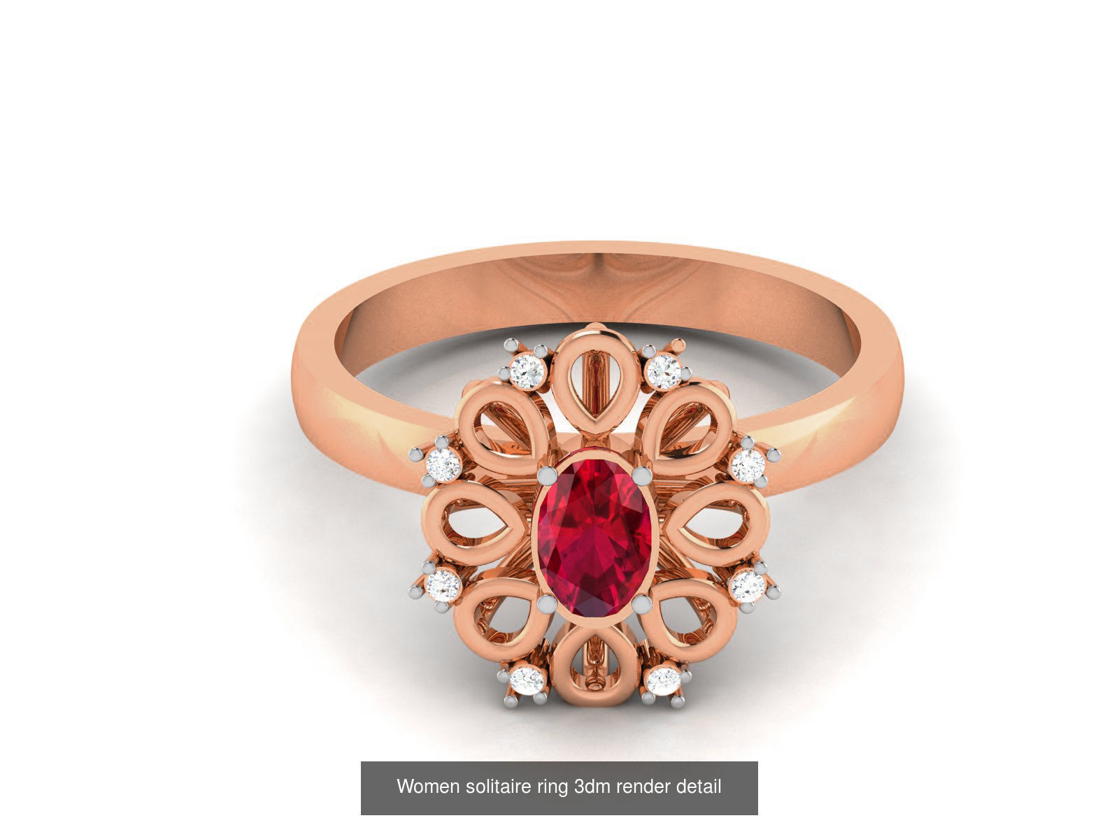 75 Ruby Diamond diamond ring 3dm renders details 3D Model Collection_10
