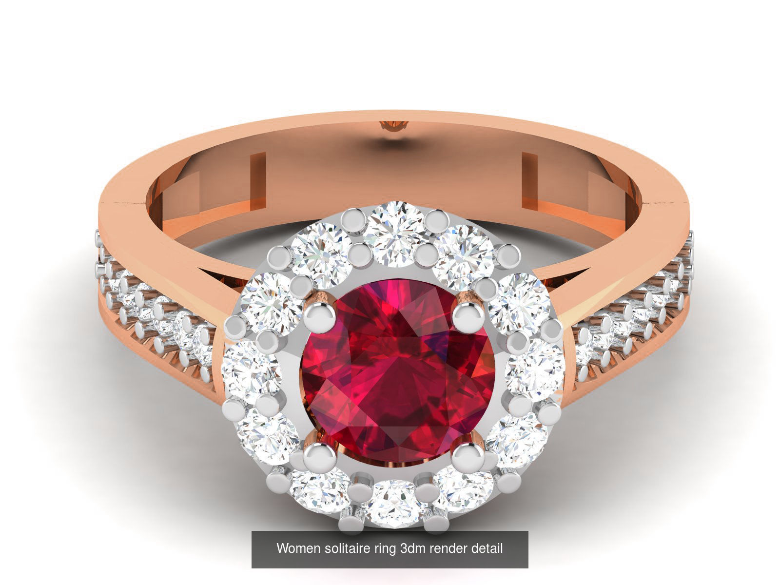 75 Ruby Diamond diamond ring 3dm renders details 3D Model Collection_17