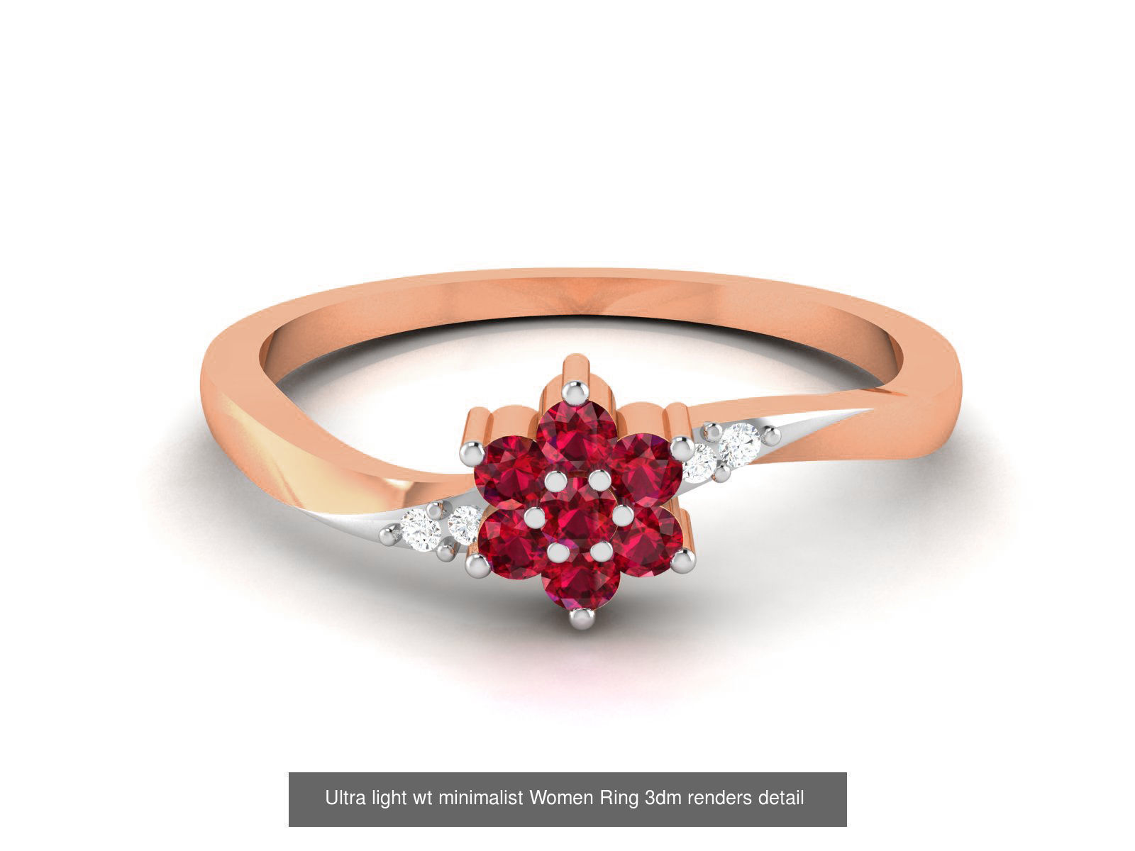 75 Ruby Diamond diamond ring 3dm renders details 3D Model Collection_34