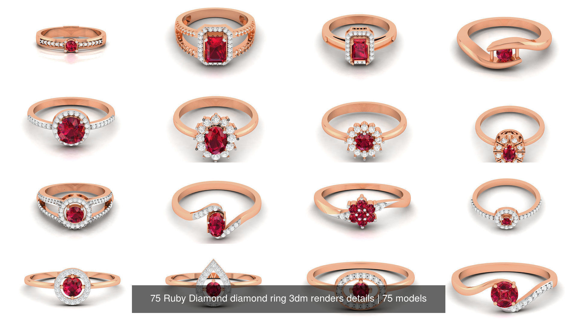 75 Ruby Diamond diamond ring 3dm renders details 3D Model Collection_2