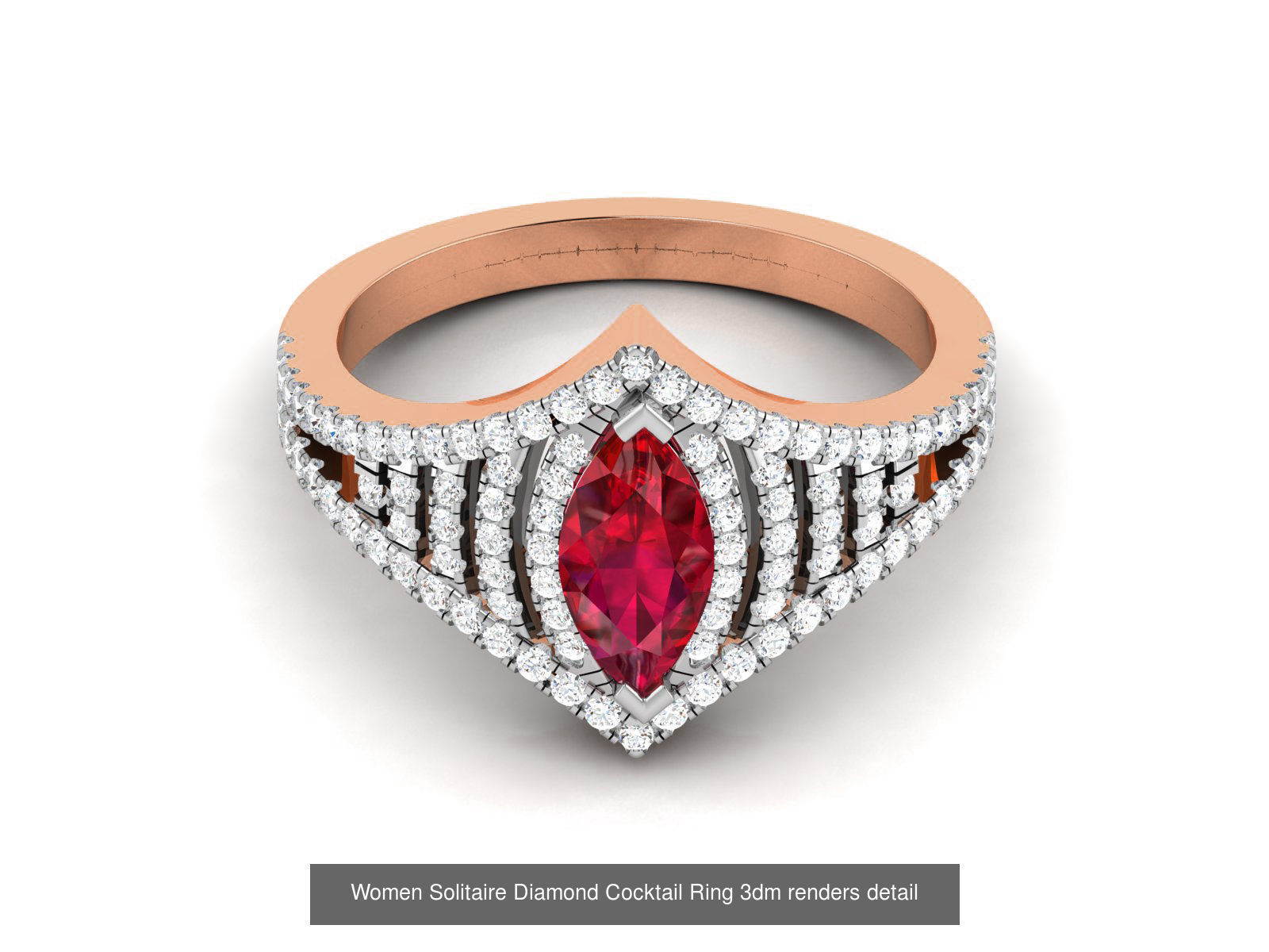 75 Ruby Diamond diamond ring 3dm renders details 3D Model Collection_81