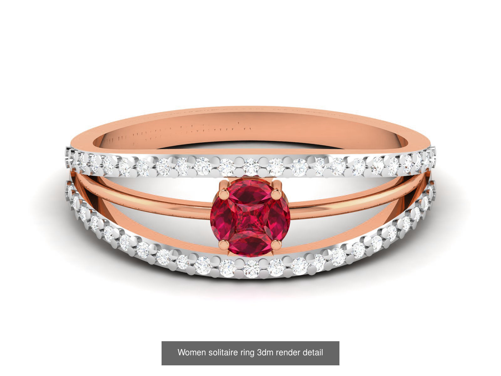 75 Ruby Diamond diamond ring 3dm renders details 3D Model Collection_40