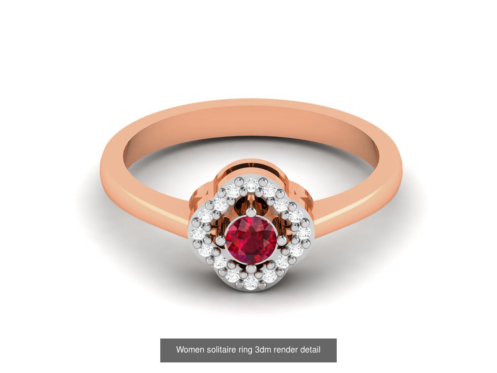 75 Ruby Diamond diamond ring 3dm renders details 3D Model Collection_19