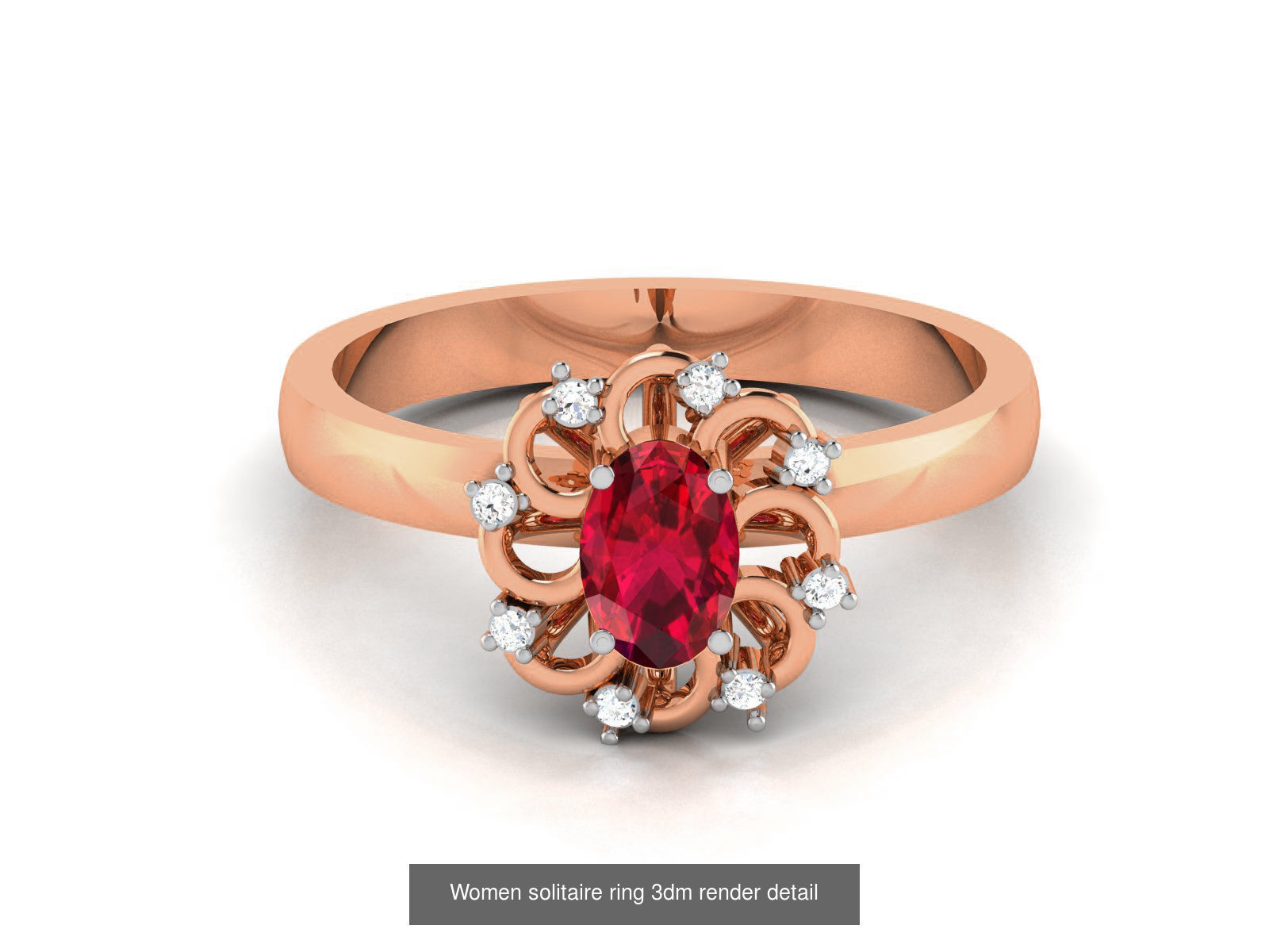 75 Ruby Diamond diamond ring 3dm renders details 3D Model Collection_13