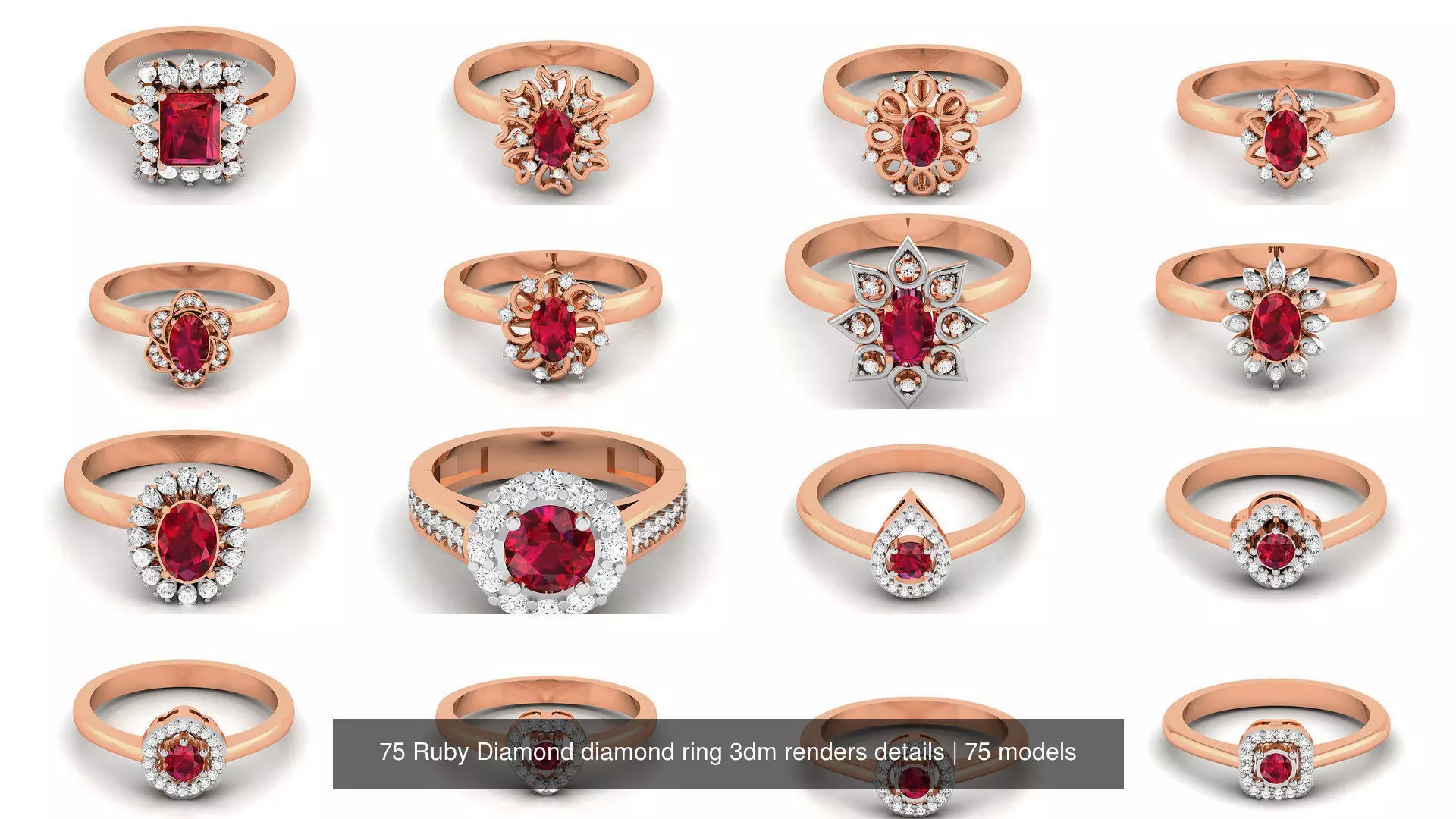 75 Ruby Diamond diamond ring 3dm renders details 3D Model Collection_1