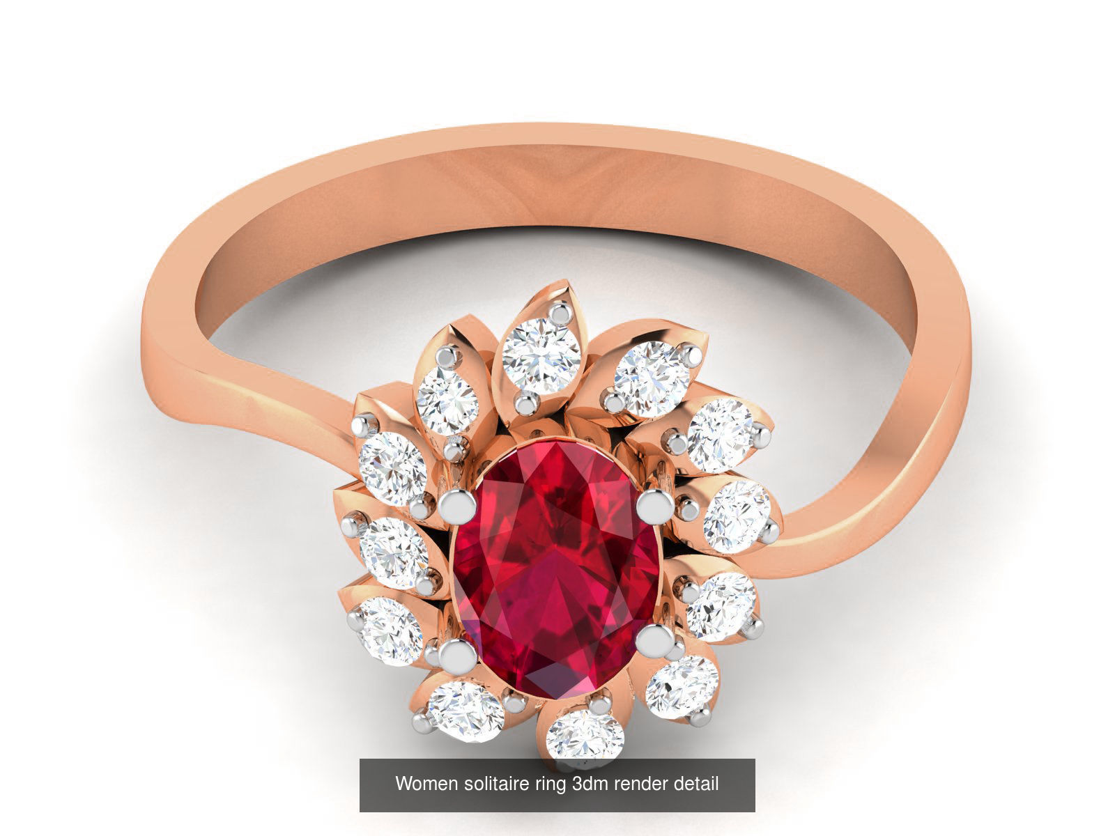 75 Ruby Diamond diamond ring 3dm renders details 3D Model Collection_66