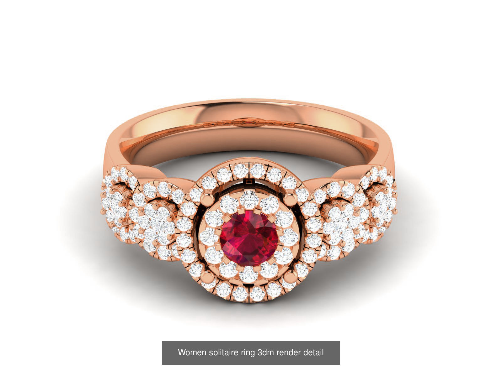 75 Ruby Diamond diamond ring 3dm renders details 3D Model Collection_80