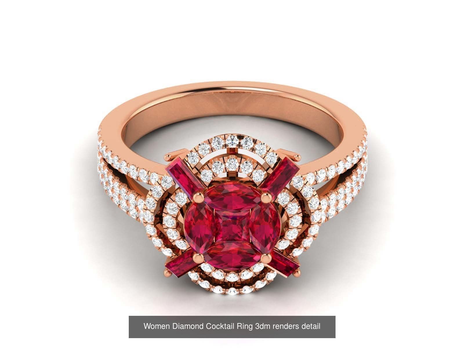75 Ruby Diamond diamond ring 3dm renders details 3D Model Collection_78