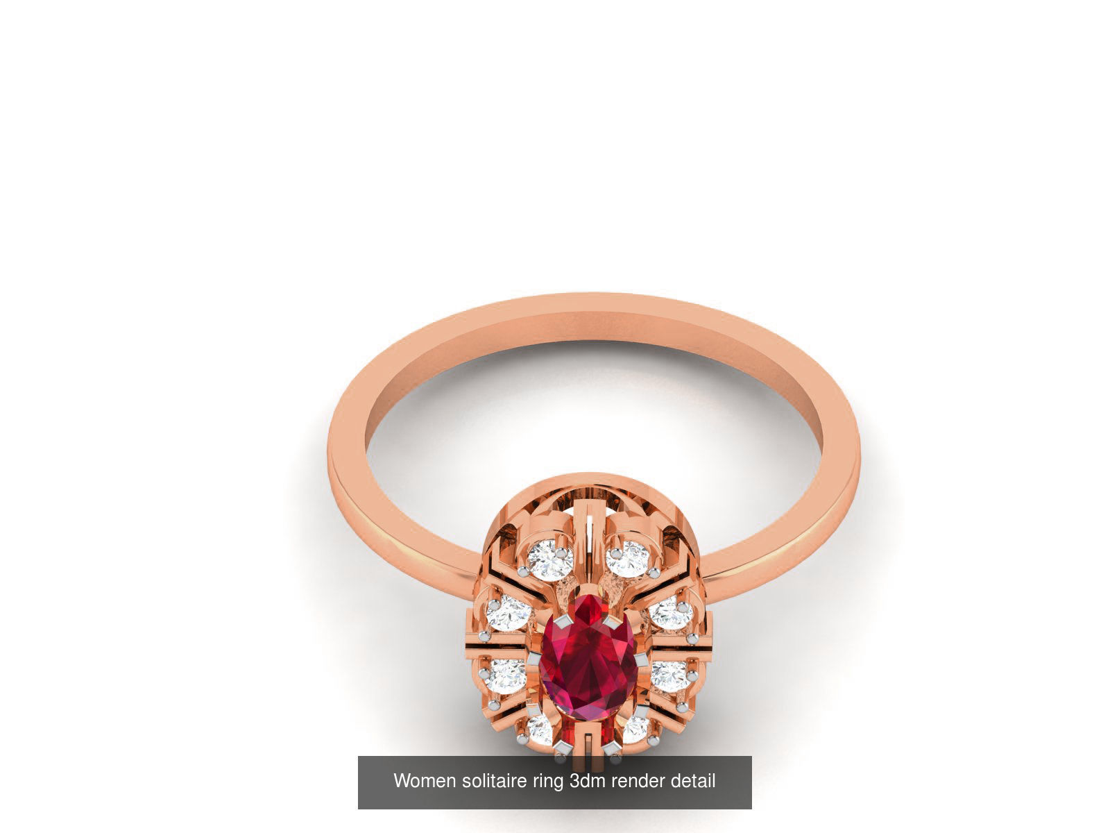75 Ruby Diamond diamond ring 3dm renders details 3D Model Collection_31