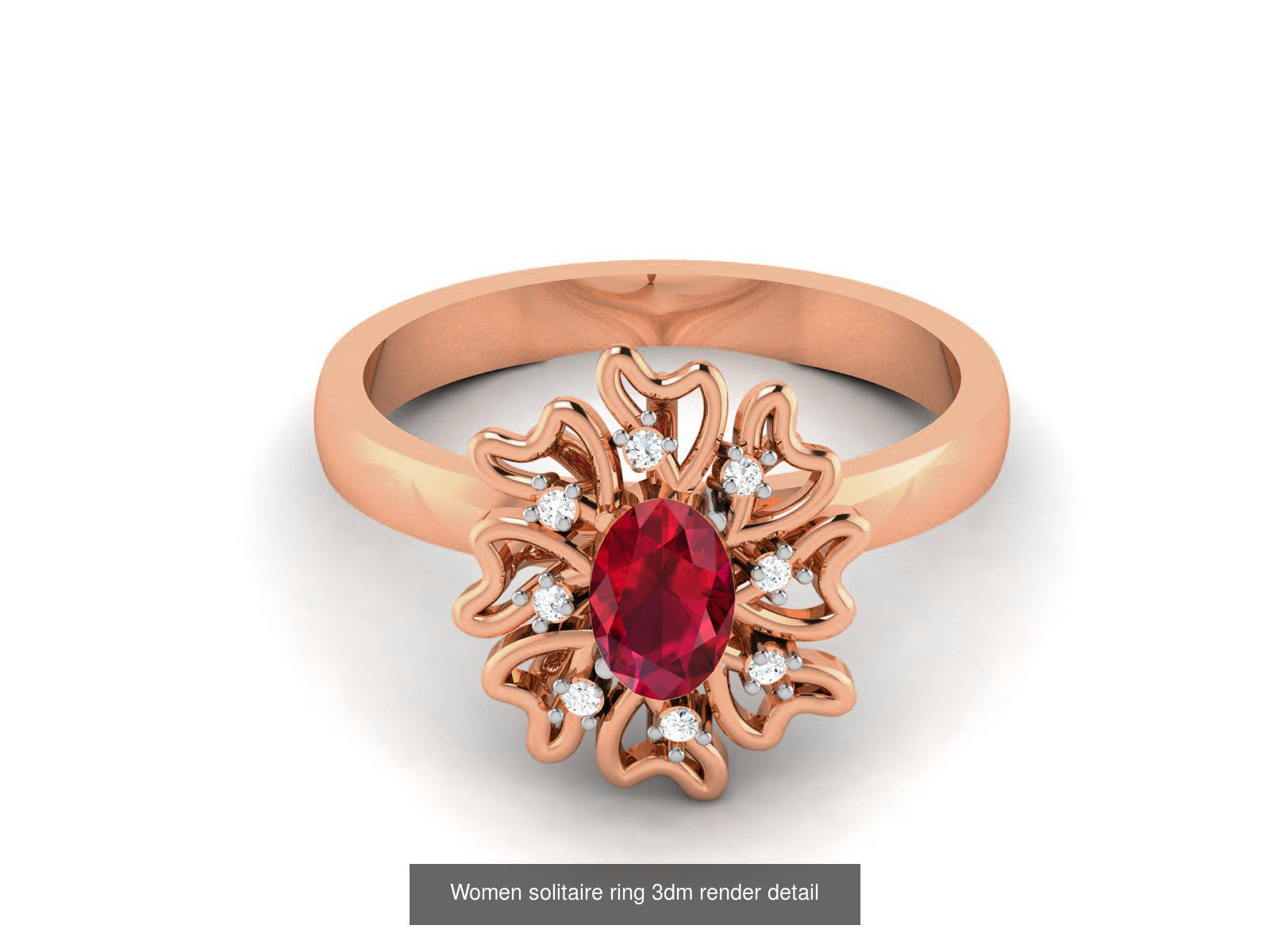 75 Ruby Diamond diamond ring 3dm renders details 3D Model Collection_9