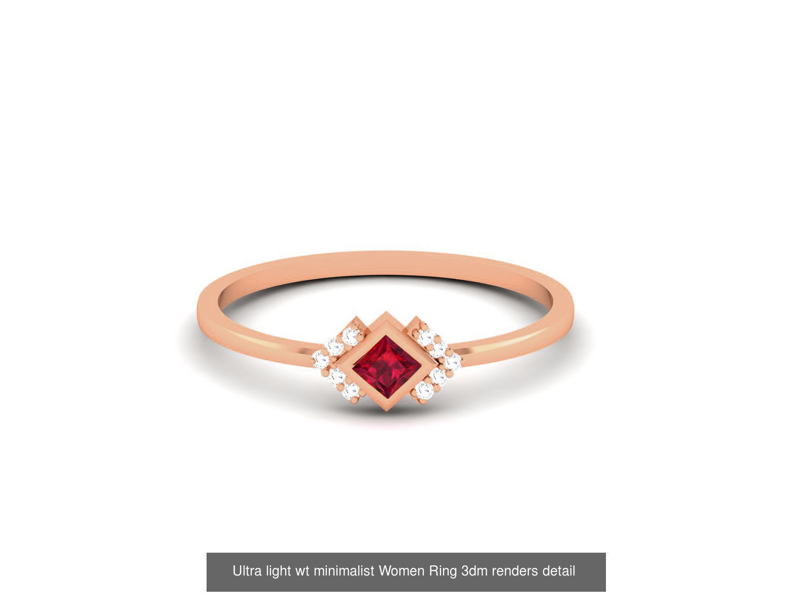 75 Ruby Diamond diamond ring 3dm renders details 3D Model Collection_42