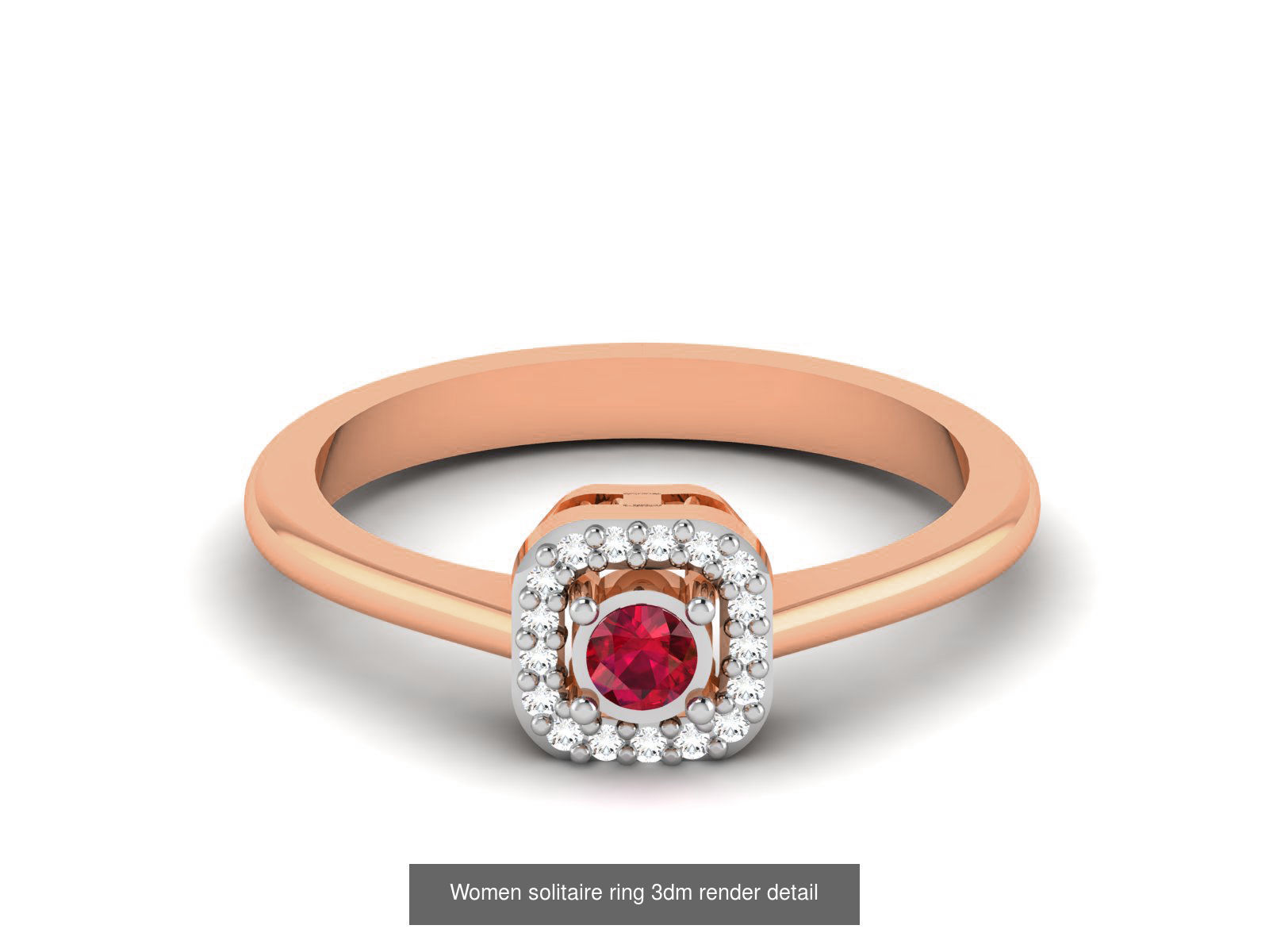 75 Ruby Diamond diamond ring 3dm renders details 3D Model Collection_23