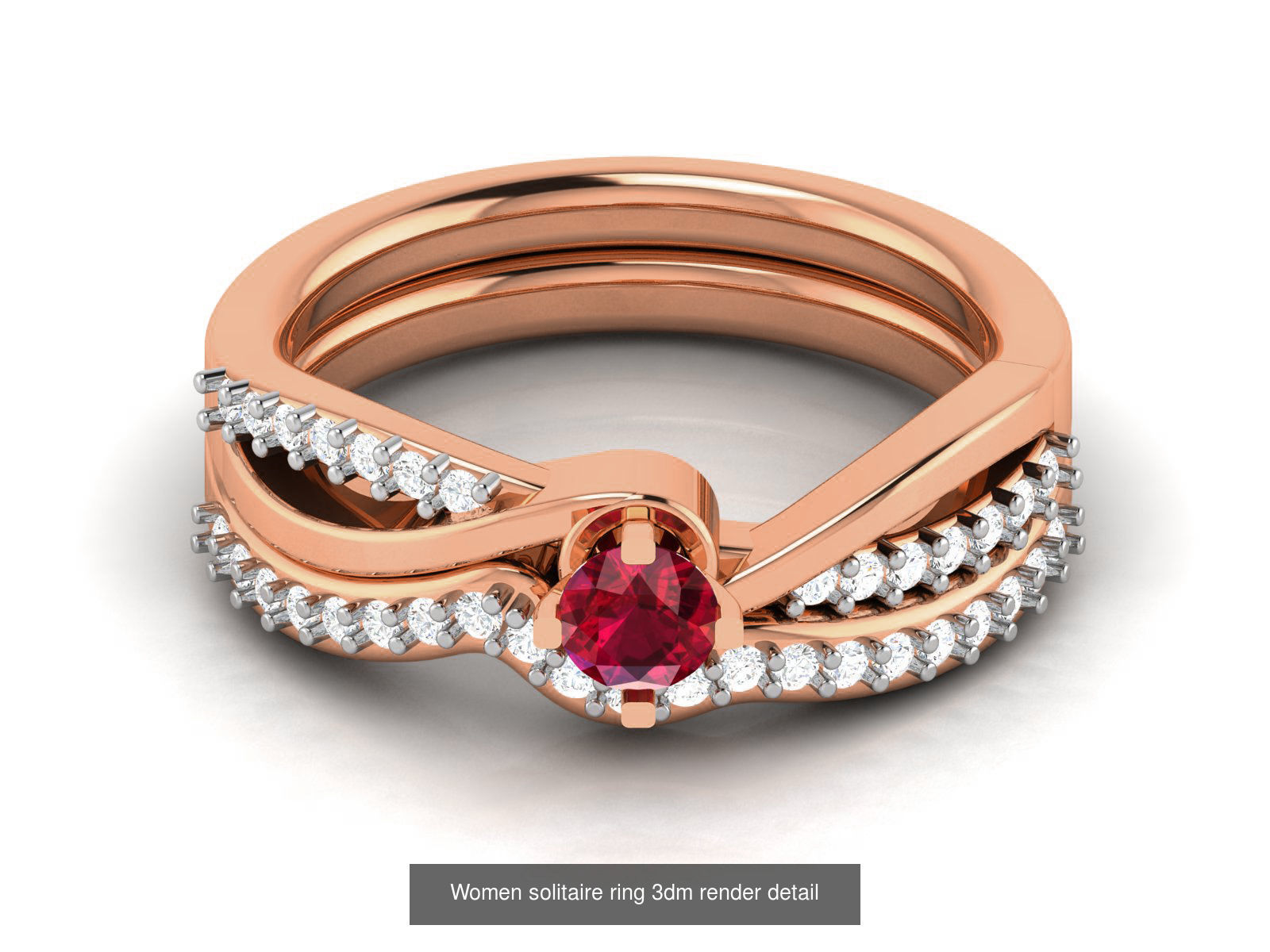 75 Ruby Diamond diamond ring 3dm renders details 3D Model Collection_71