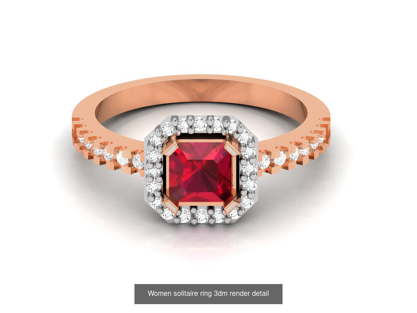 75 Ruby Diamond diamond ring 3dm renders details 3D Model Collection_47