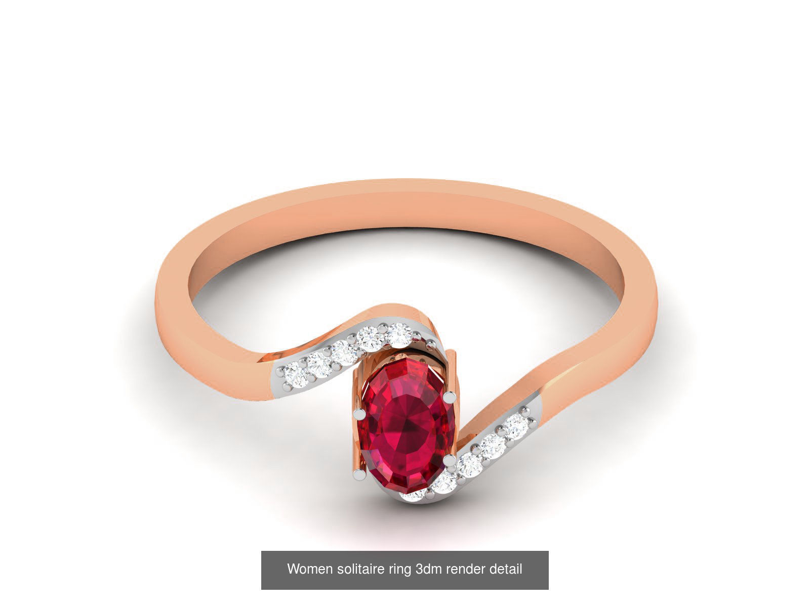75 Ruby Diamond diamond ring 3dm renders details 3D Model Collection_33
