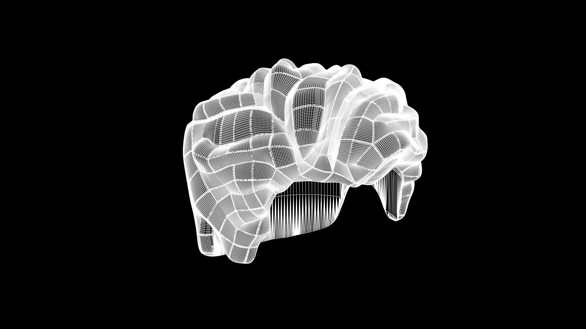 Realsize Lego Minifigure Short Hair Low-poly 3D model_7